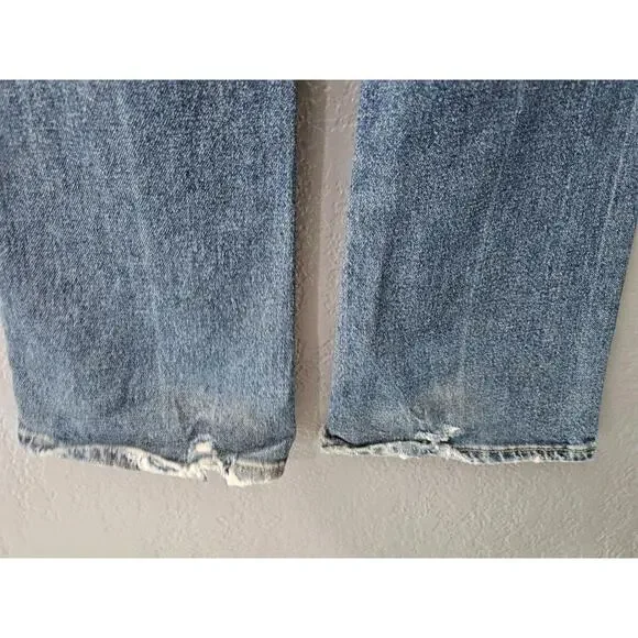Women's So Denim Jeans Pants Size 0 24W Blue High Rise 90s Bootcut Distressed - Picture 8 of 16